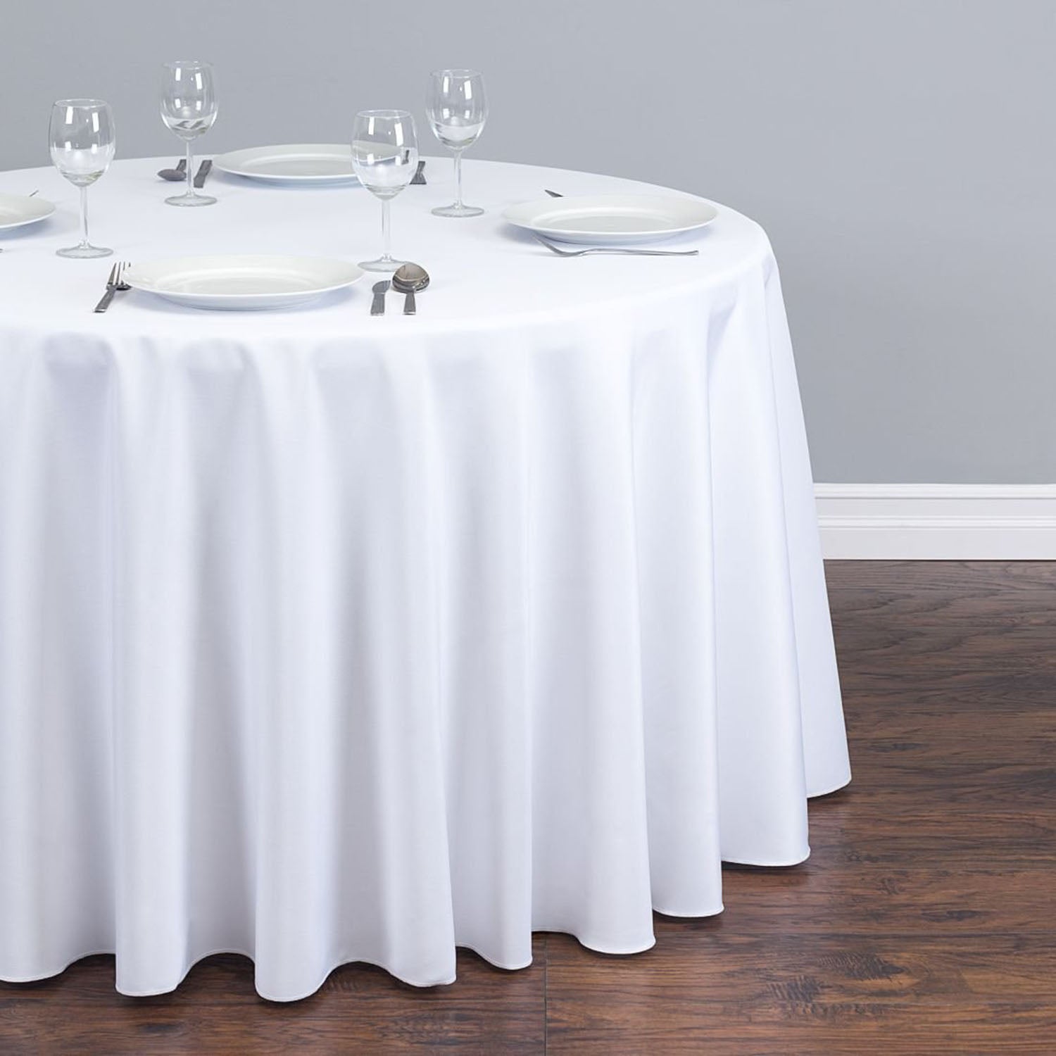 Toledo 100% Polyester White MJS Round Table Cover