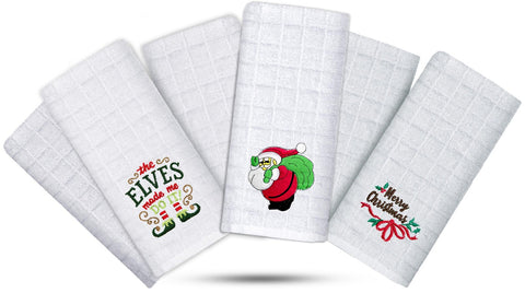 100% Cotton Embroidered Christmas Towels