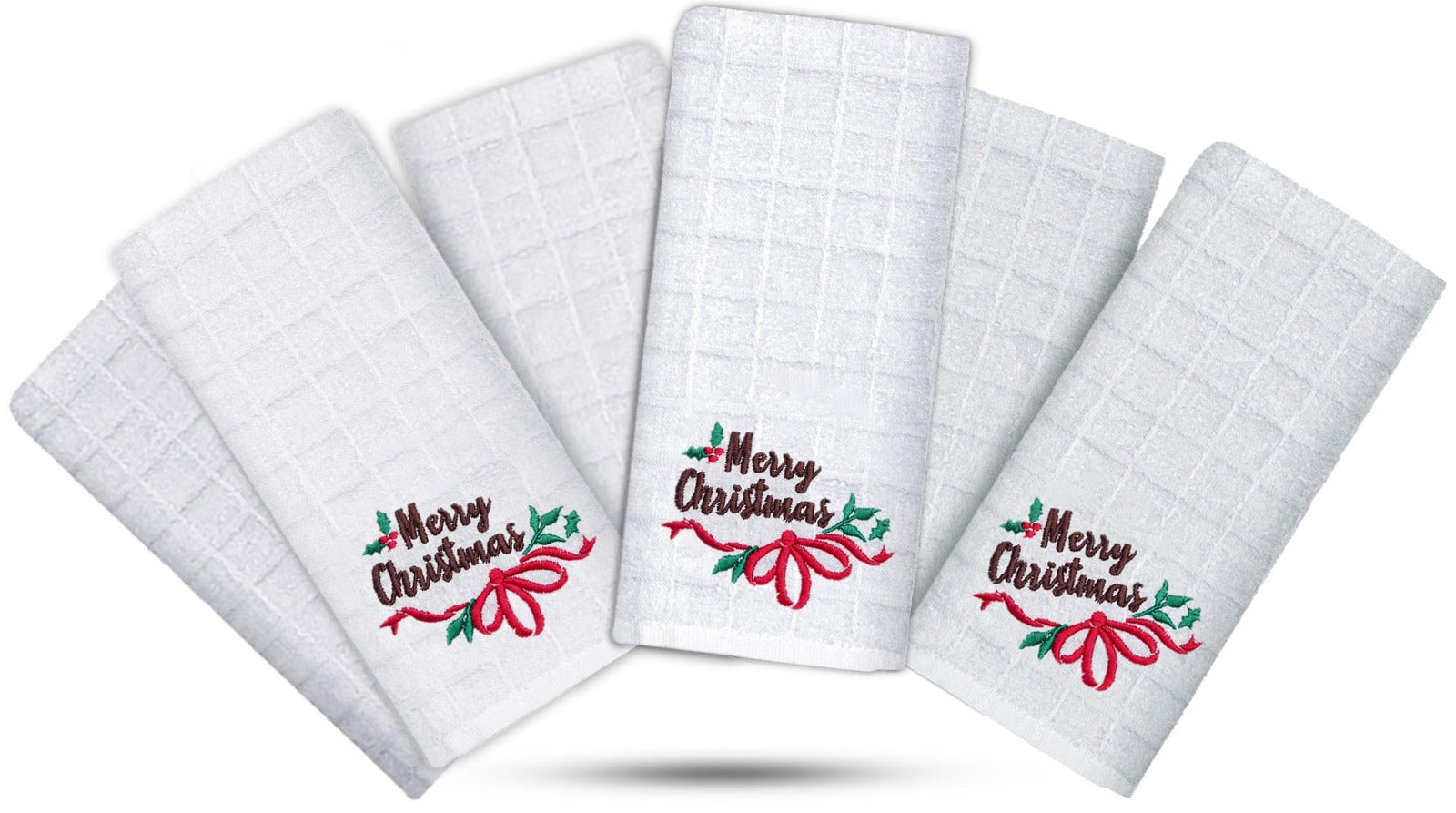 100% Cotton Embroidered Christmas Towels