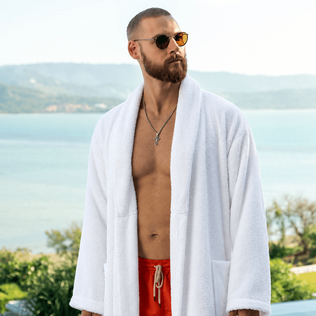 Majorca 100% Egyptian Cotton Unisex Terry Bathrobe - Image 3