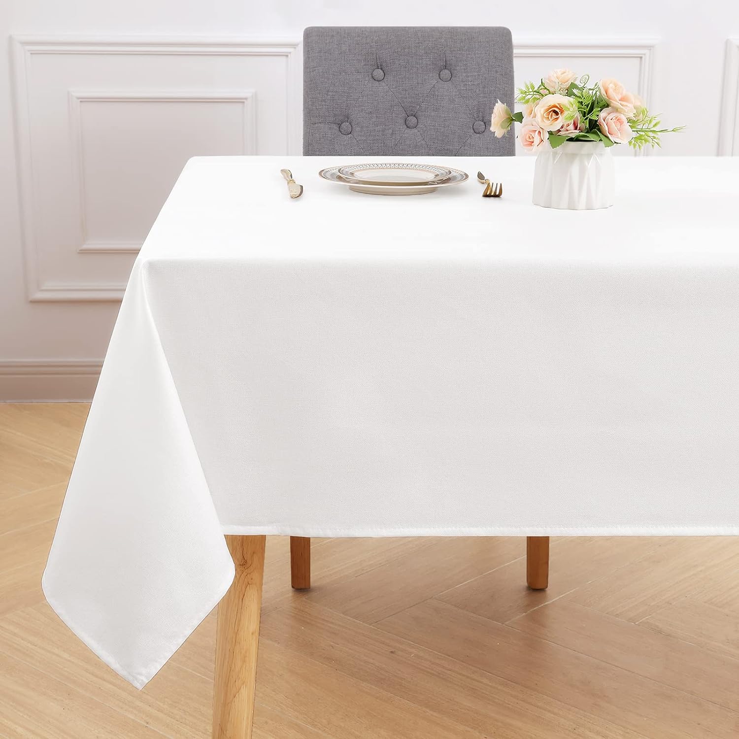Valencia 100% Cotton THMILLS Plain Square Table Cloth - Image 4