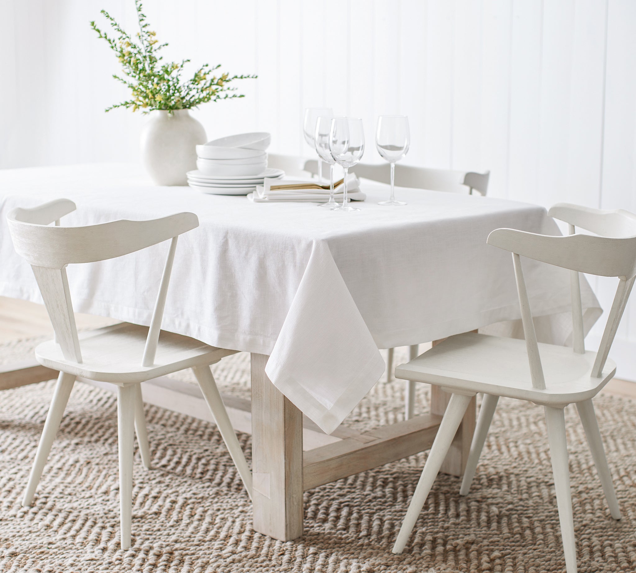 Valencia 100% Cotton THMILLS Plain Square Table Cloth - Image 2